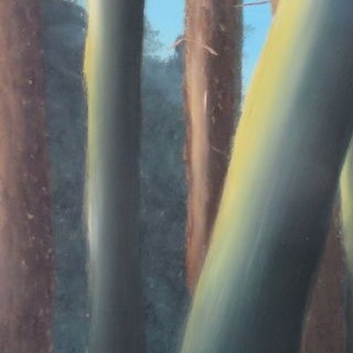 Ausschnitt aus dem Titelbild der Tagung, einem Ölbild mit Waldmotiv. (Maler: Holzkaemper)